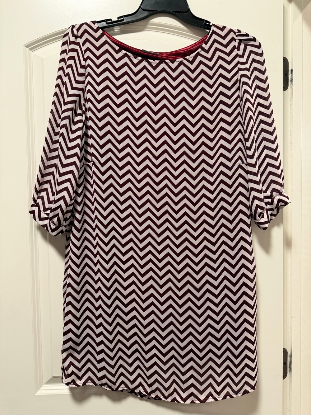 Collegiate Outfitters Dress - Burgundy/Maroon and White